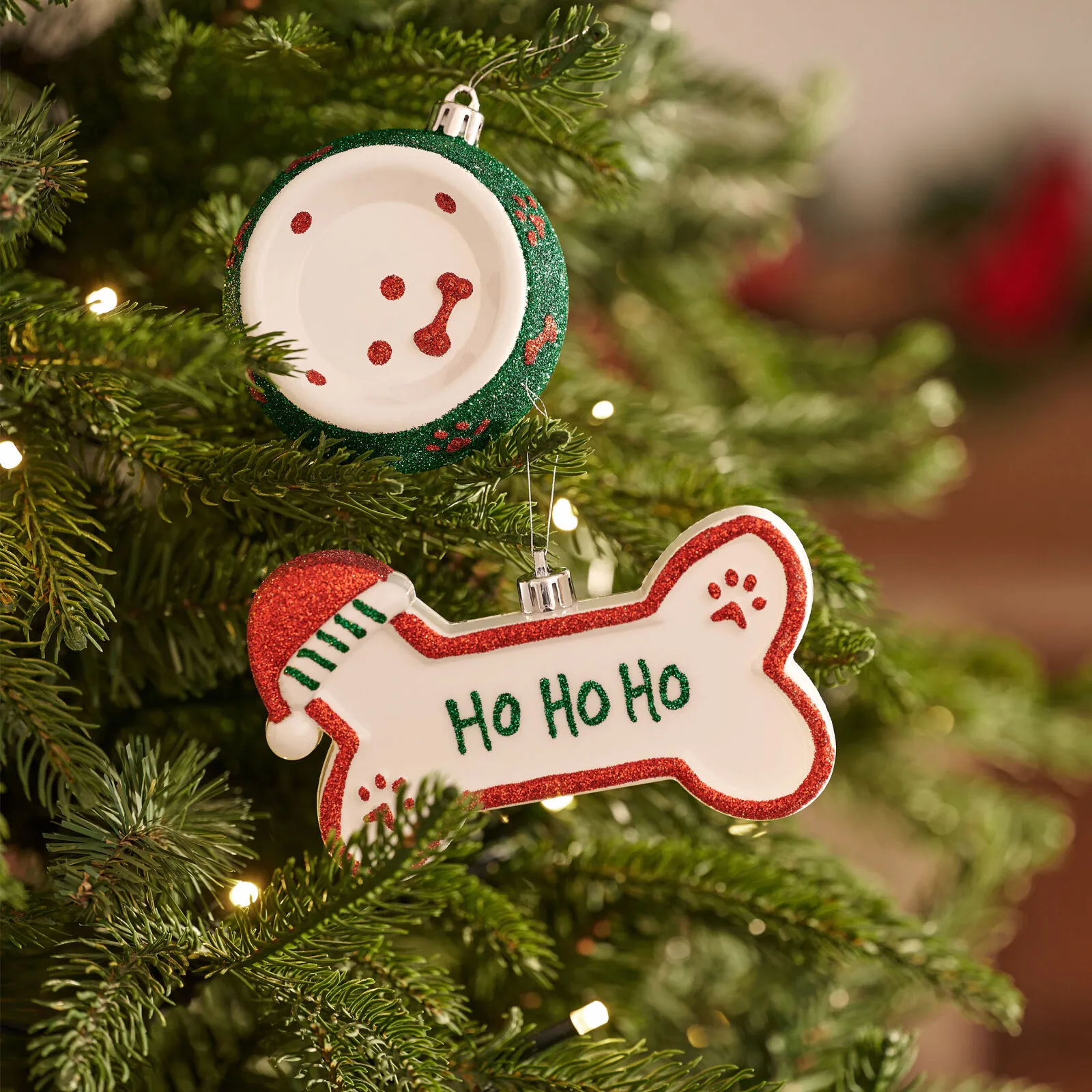 NY25 PATİ AĞAÇ SÜSÜ SETİ 2 PARÇ, KIRMIZI