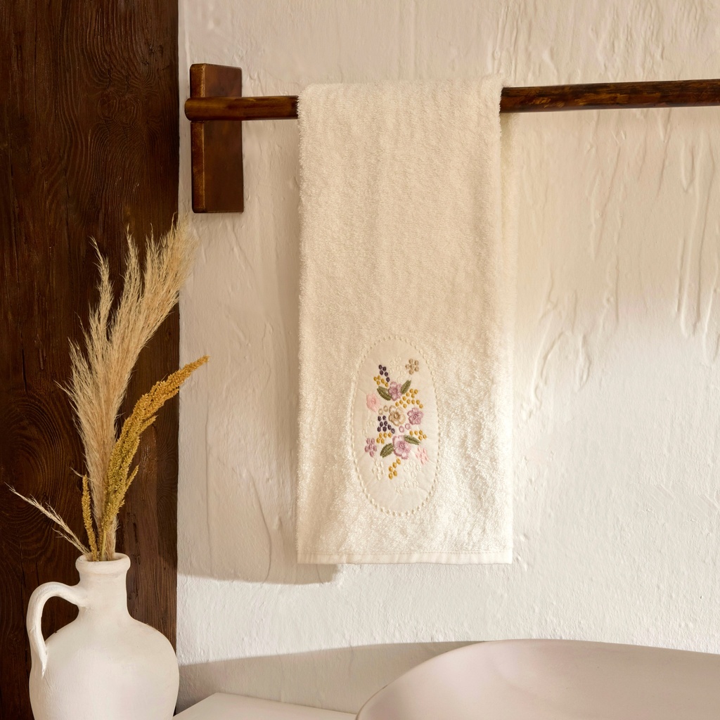 CONEFLOWER YÜZ HAVLUSU, 50X90 CM, EKRU