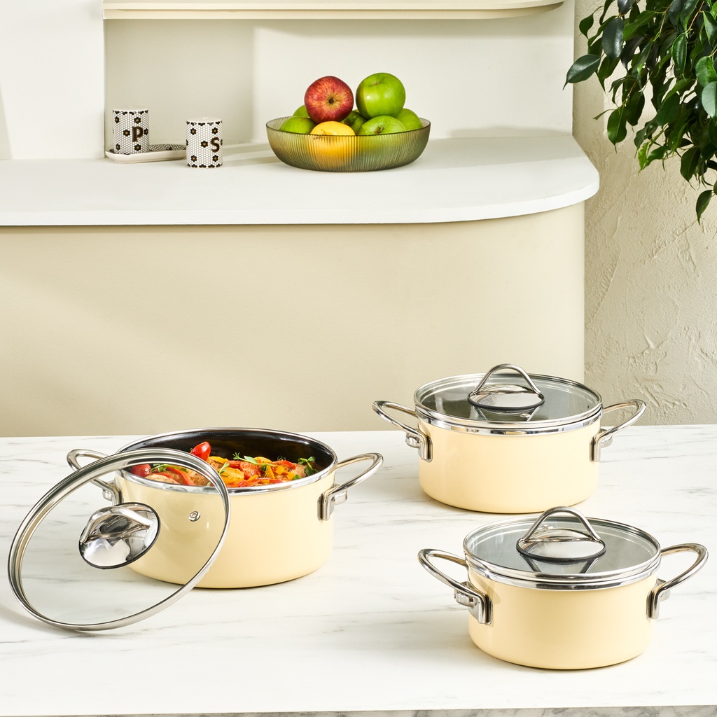 KARACA ERVA EMAYE 6 PARÇA MİDİ TEN, KREM