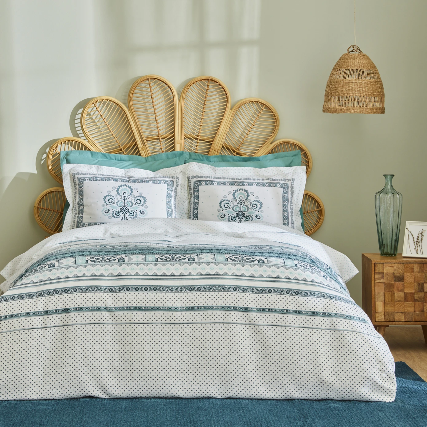 EFREN GREEN 100% COTTON DOUBLE KS RNF PIKE TK