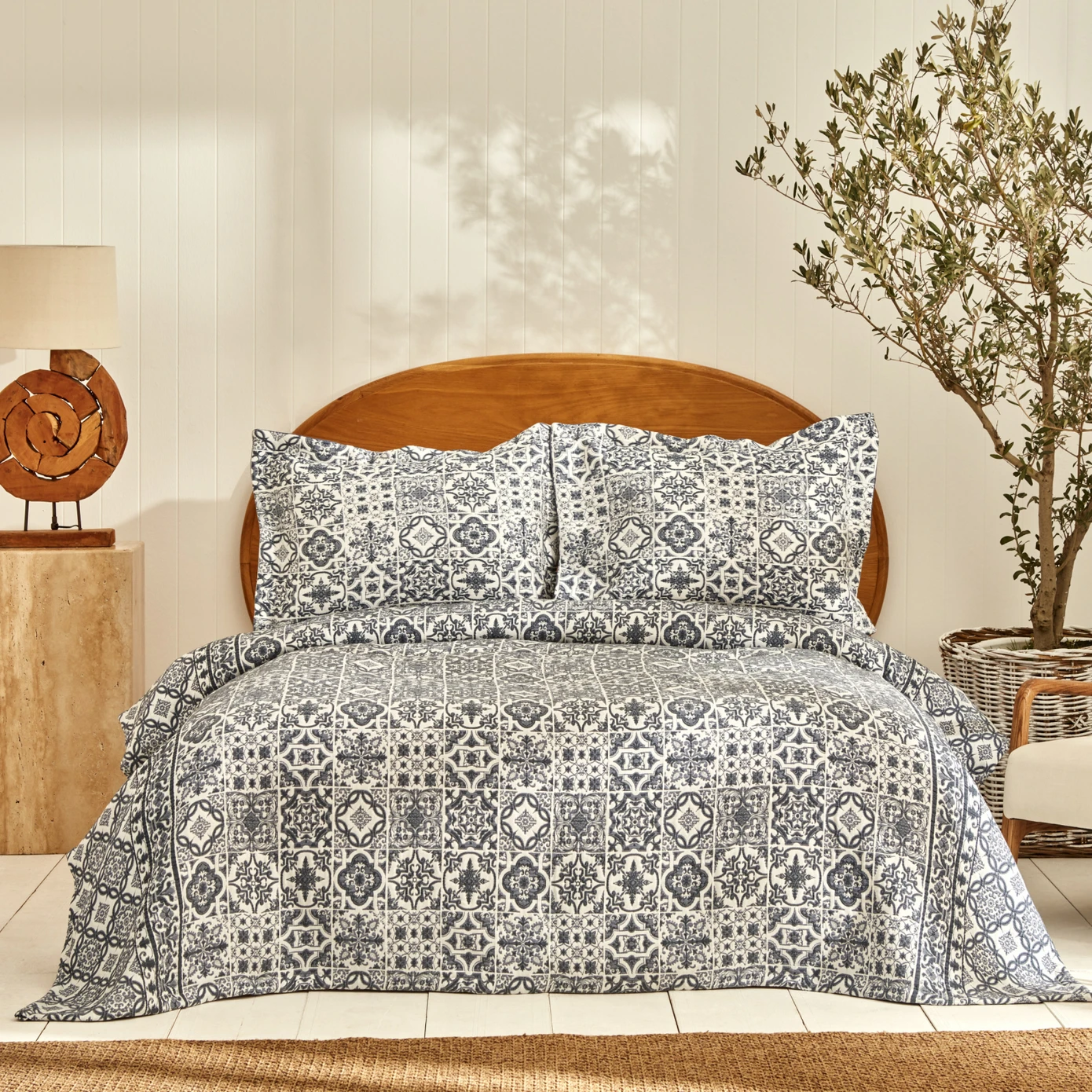 TILES BLUE DOUBLE KS BED MATTRESS