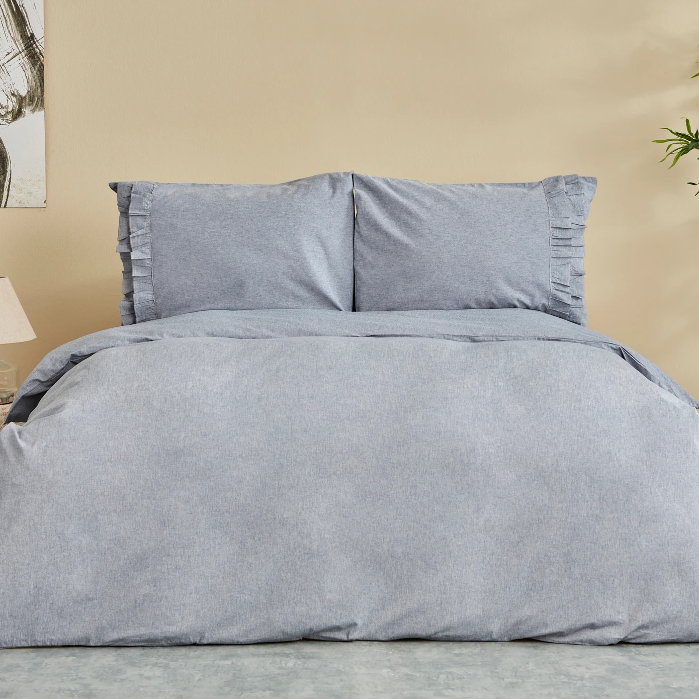 KARACA HOME DENIM AZUR BLUE DOUBLE DUVET COVER SET