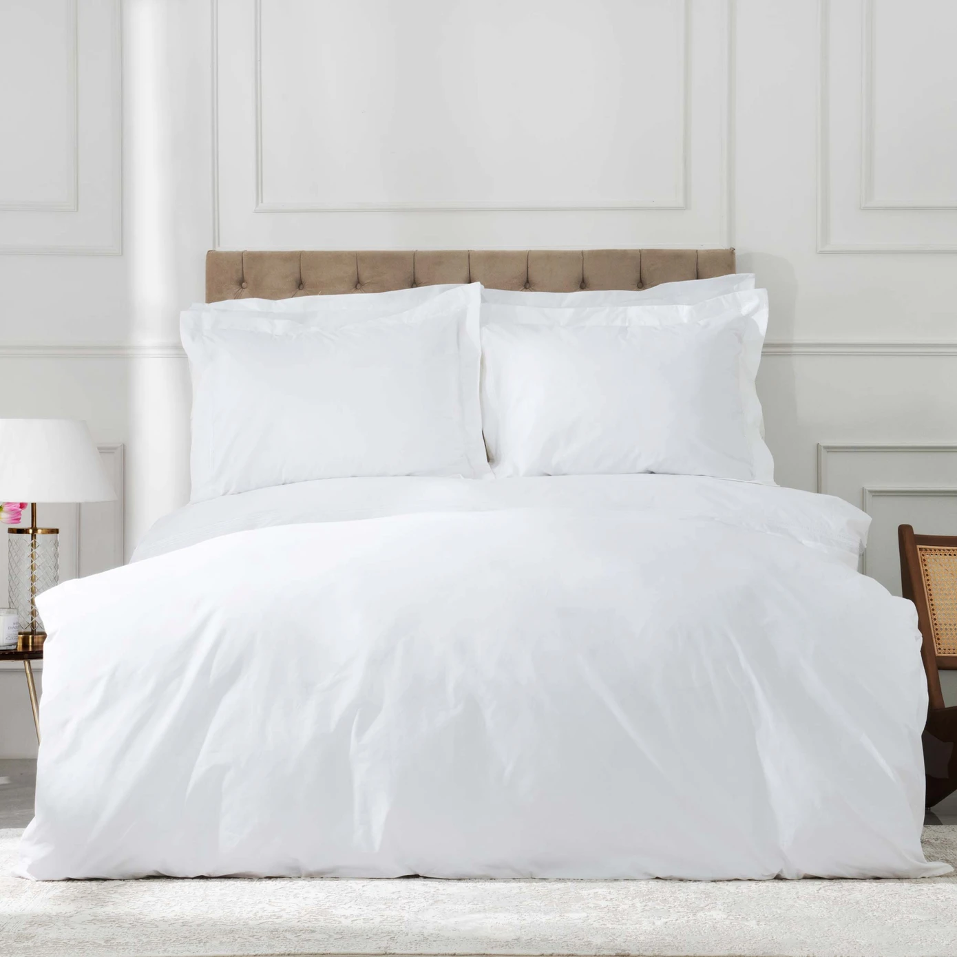 WHITE COL ISLAND WHITE CHAIN ​​STRIPED PERCALE CIFT KS NEV SET