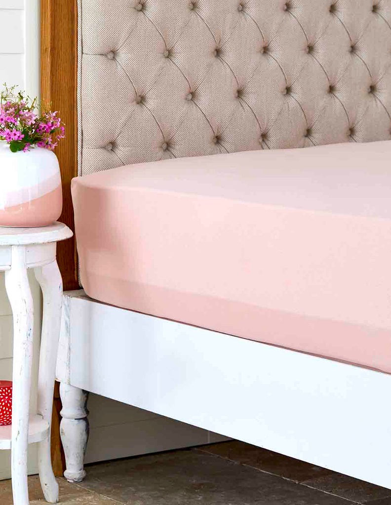 KH COMBED YEAST FITTED SHIELD DOUBLE SALMON 160X200+30