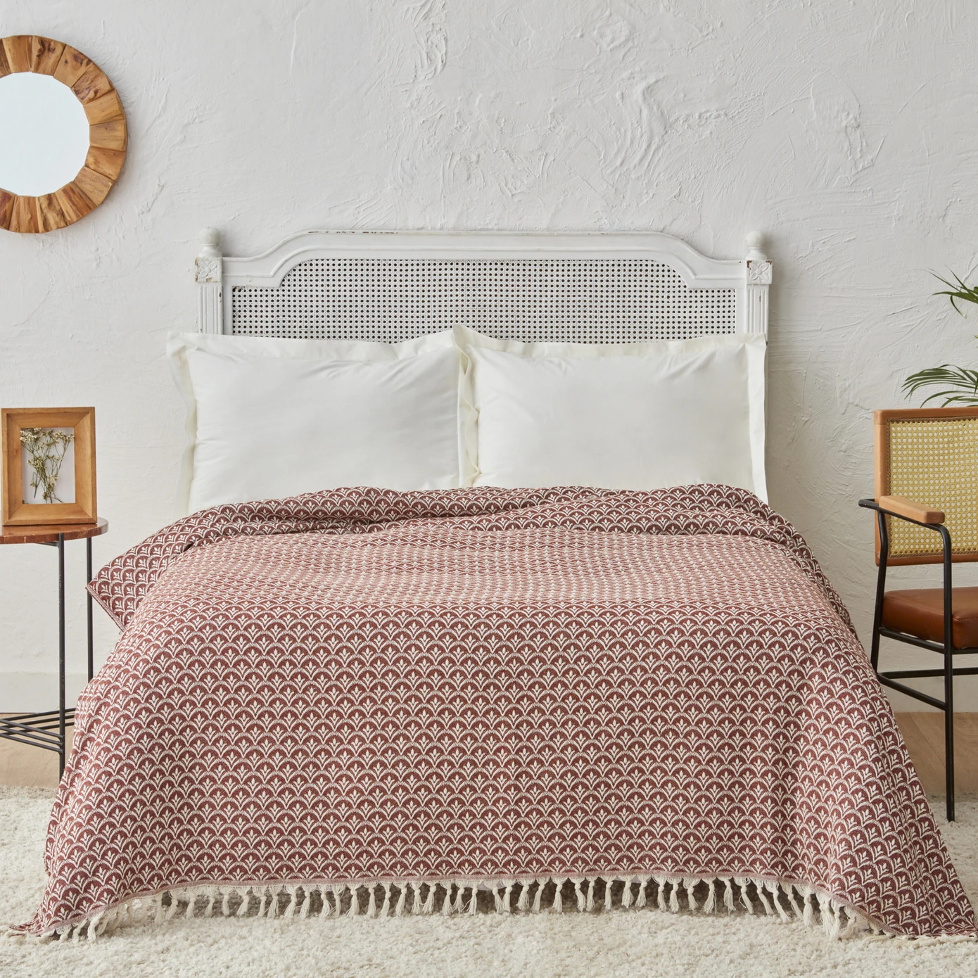 KH CORDOBA TILE DOUBLE PIQUE BED COVER 200X230