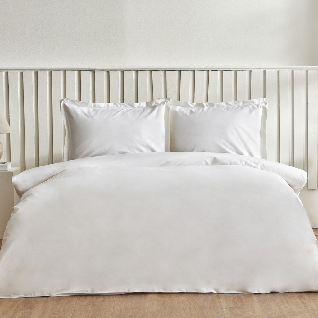 COOL TOUCH BASIC WHITE DOUBLE DUVET COVER SET