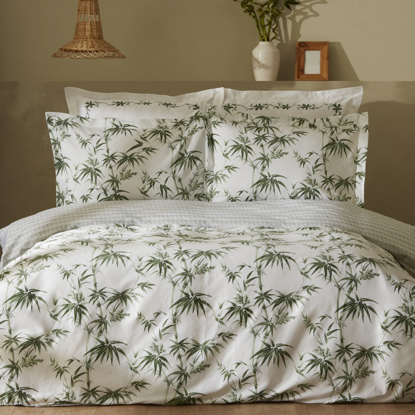 GROVE GREEN BAMBOO DOUBLE KS DUVET COVER SET