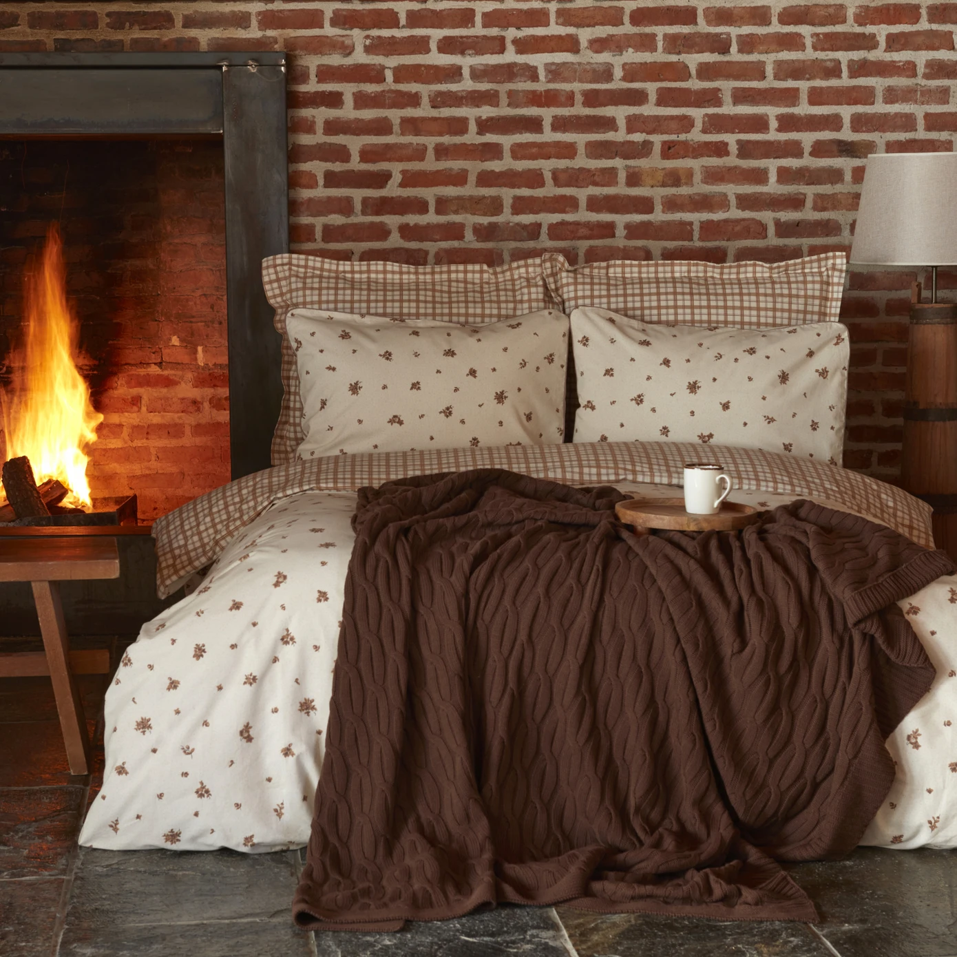 LISA COFFEE DOUBLE KS DUVET COVER KNITWEAR BLANKET TKM