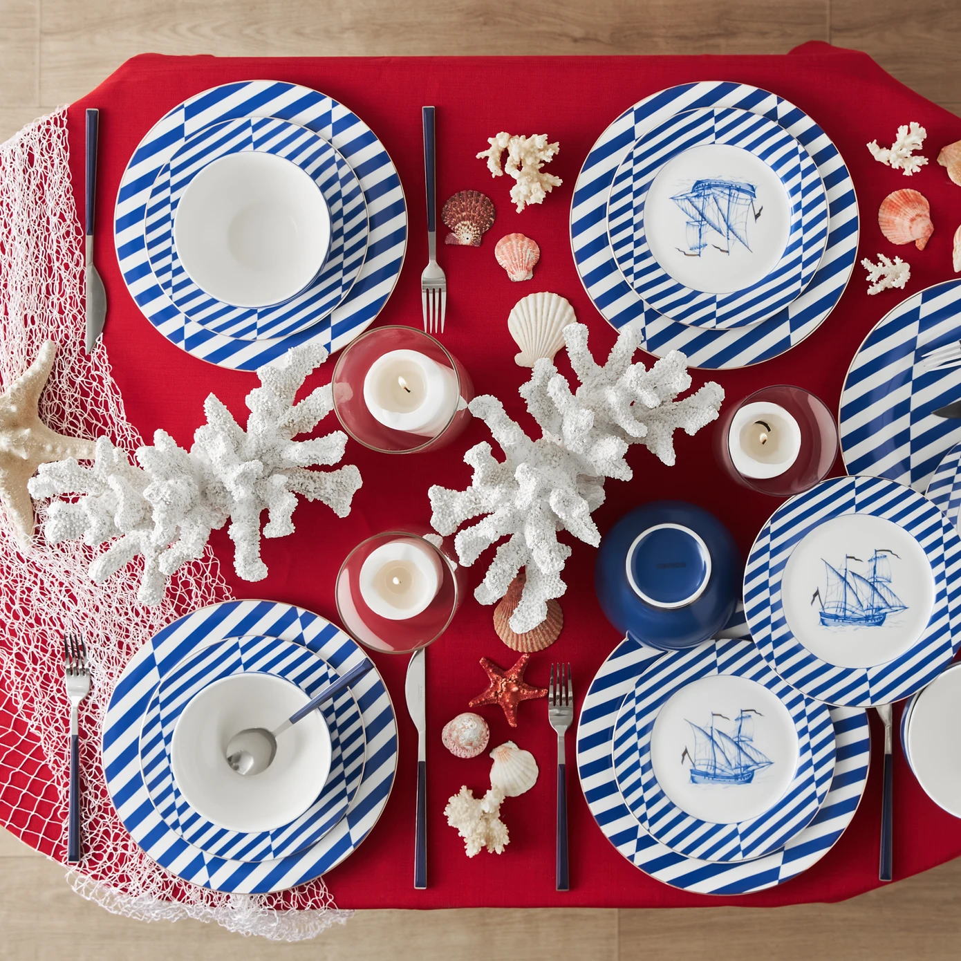 KARACA NAVY 18 PIECE DINNER SET FOR 6 PEOPLE