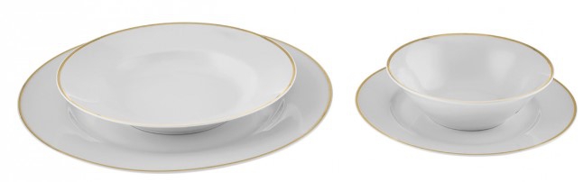 KARACA REBECA GOLD 24 PIECES PORCELAIN DINNER SET FOR 6 PEOPLE
