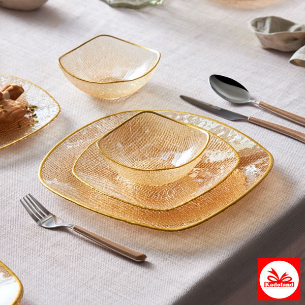 KARACA GOYA KREM CAM 18 PARÇA 6 KİŞİLİK YEMEK TAKIMI