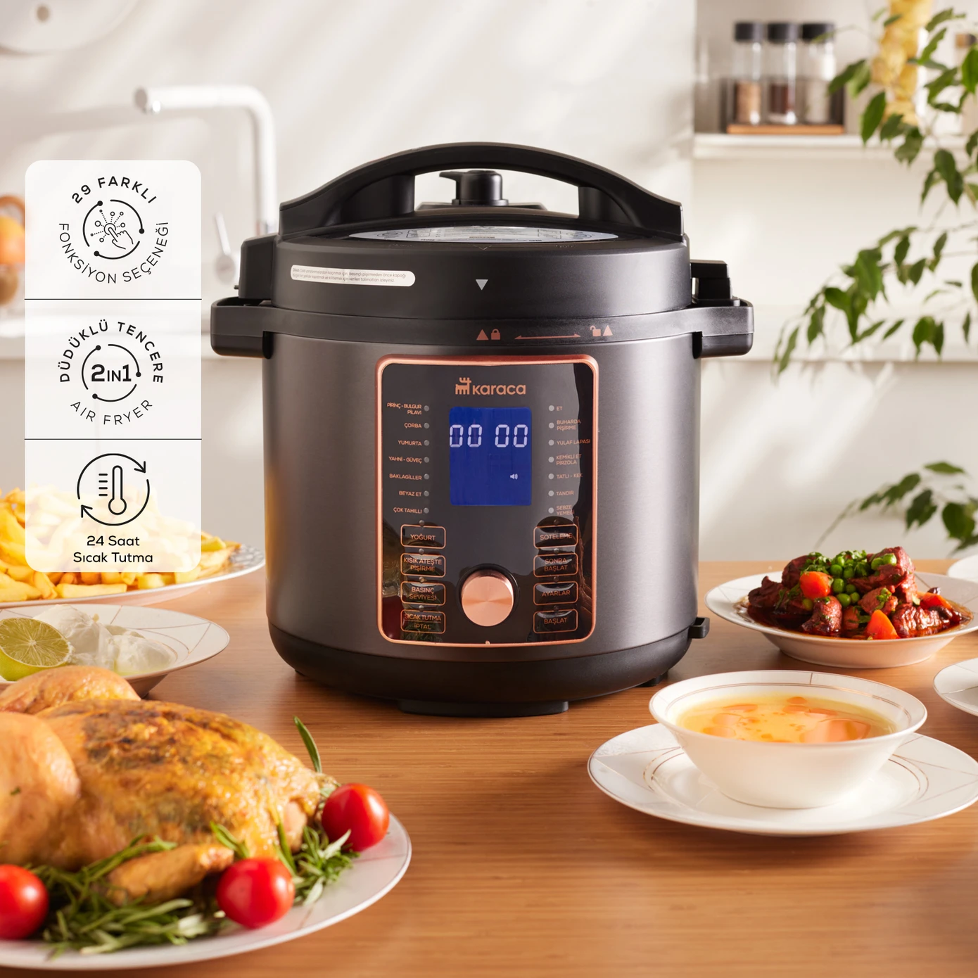 KARACA COOKER 2IN1 6 L ELECTRIC PRESSURE COOKER AND AIRFYER MATT B.