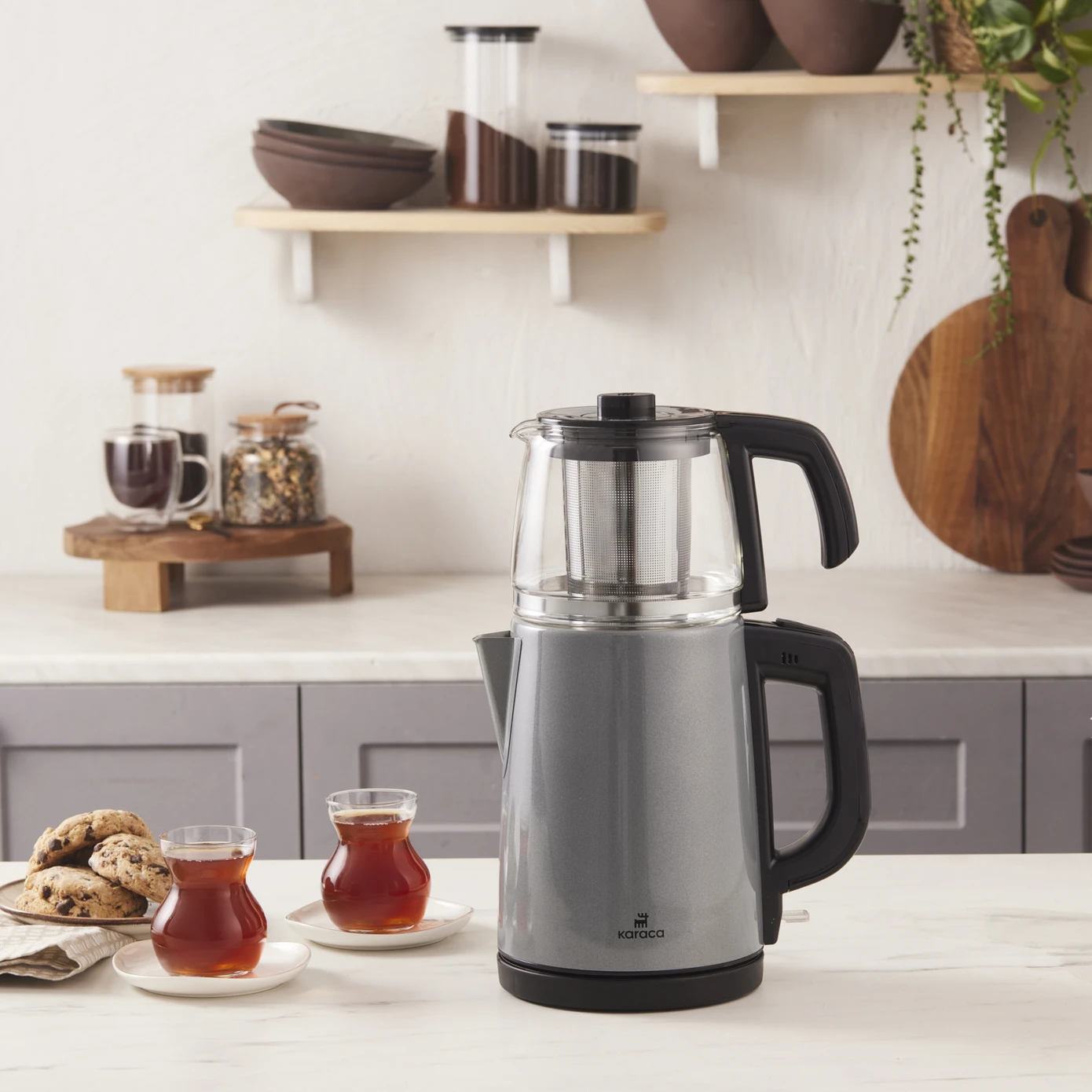 KARACA TEA GLASS ÇELİK ÇAY MK ANTRASIT