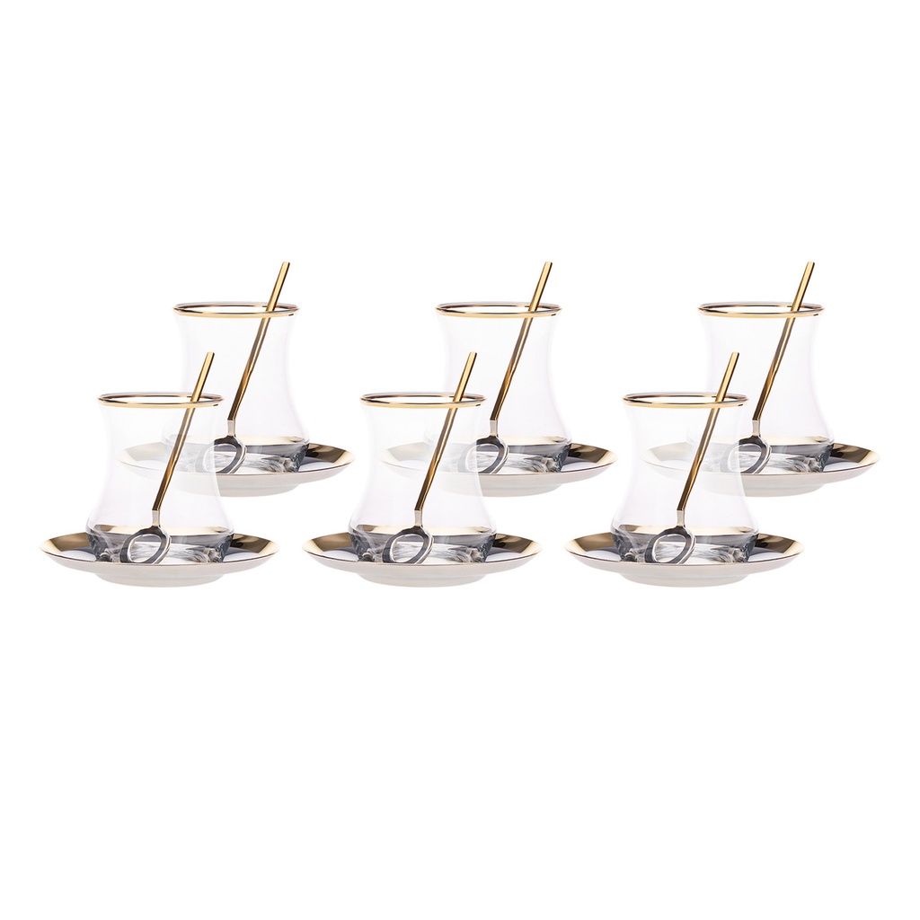 KARACA PERA GOLD 18 PIECE TEA SET