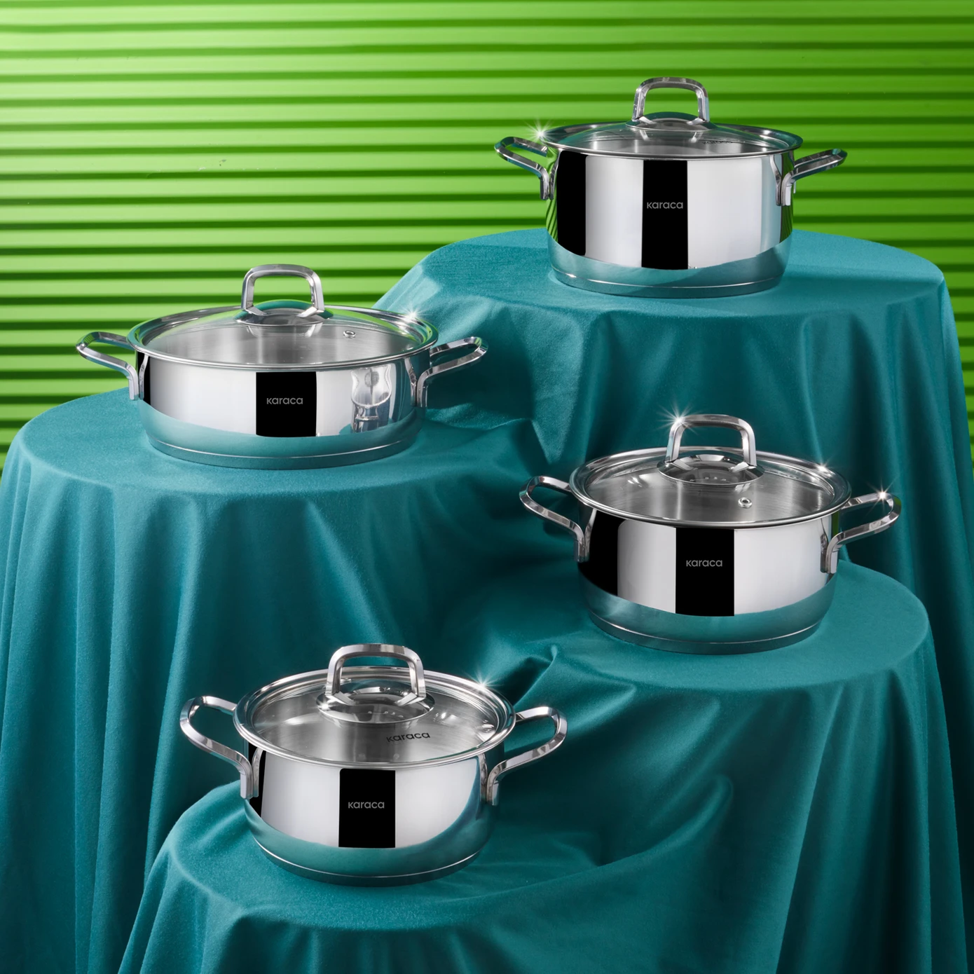 KARACA SAKURA POWERSTEEL 316+ 8 PIECES 316 STEEL COOKWARE SET