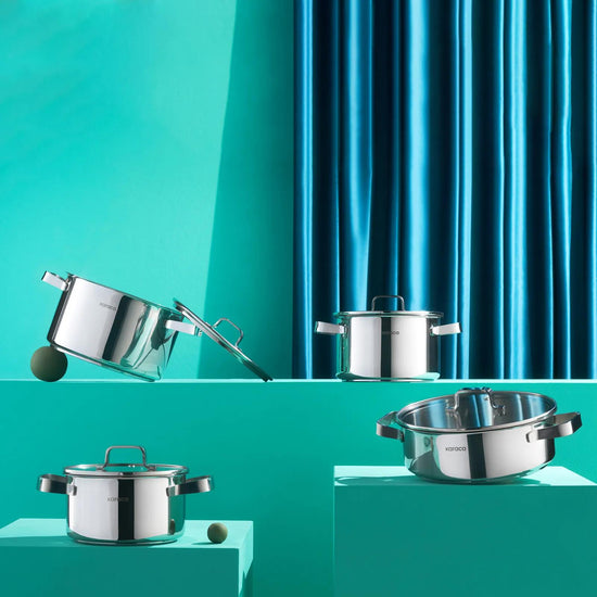 KARACA NOA POWERSTEEL 316+ ÇELİK 8 PARÇA TENCERE SETİ