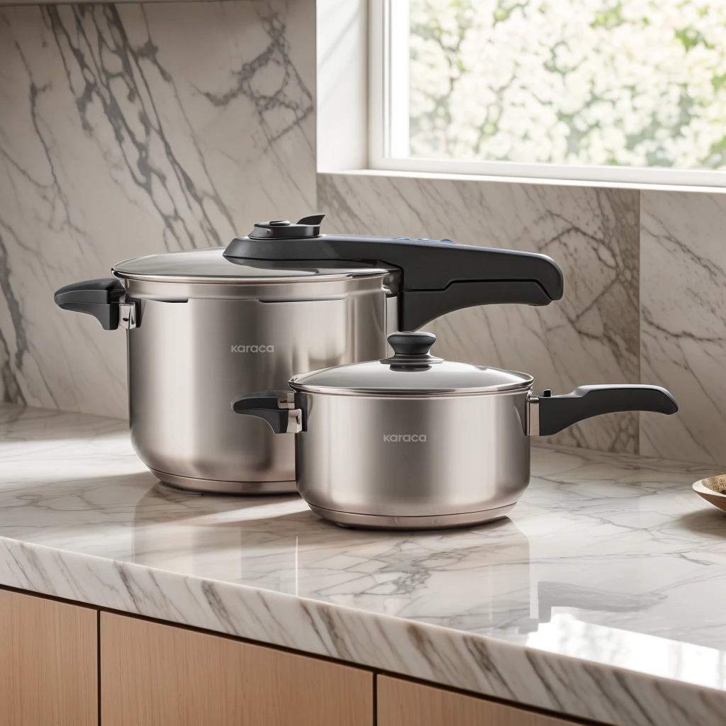 KARACA SAGA 4+6 LT DÜDÜKLÜ TENCERE BLACK