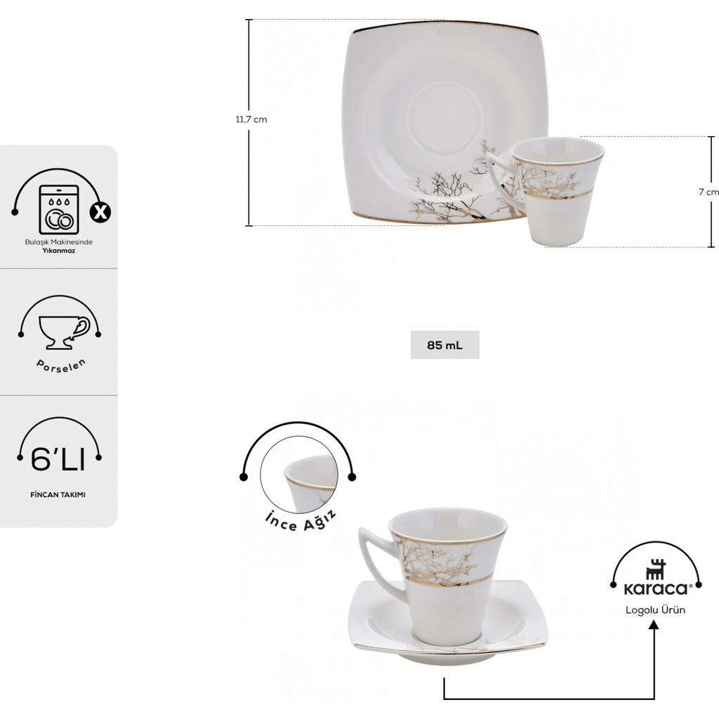 KARACA AUTUMN 6 KŞLK KAHVE FİNCANI