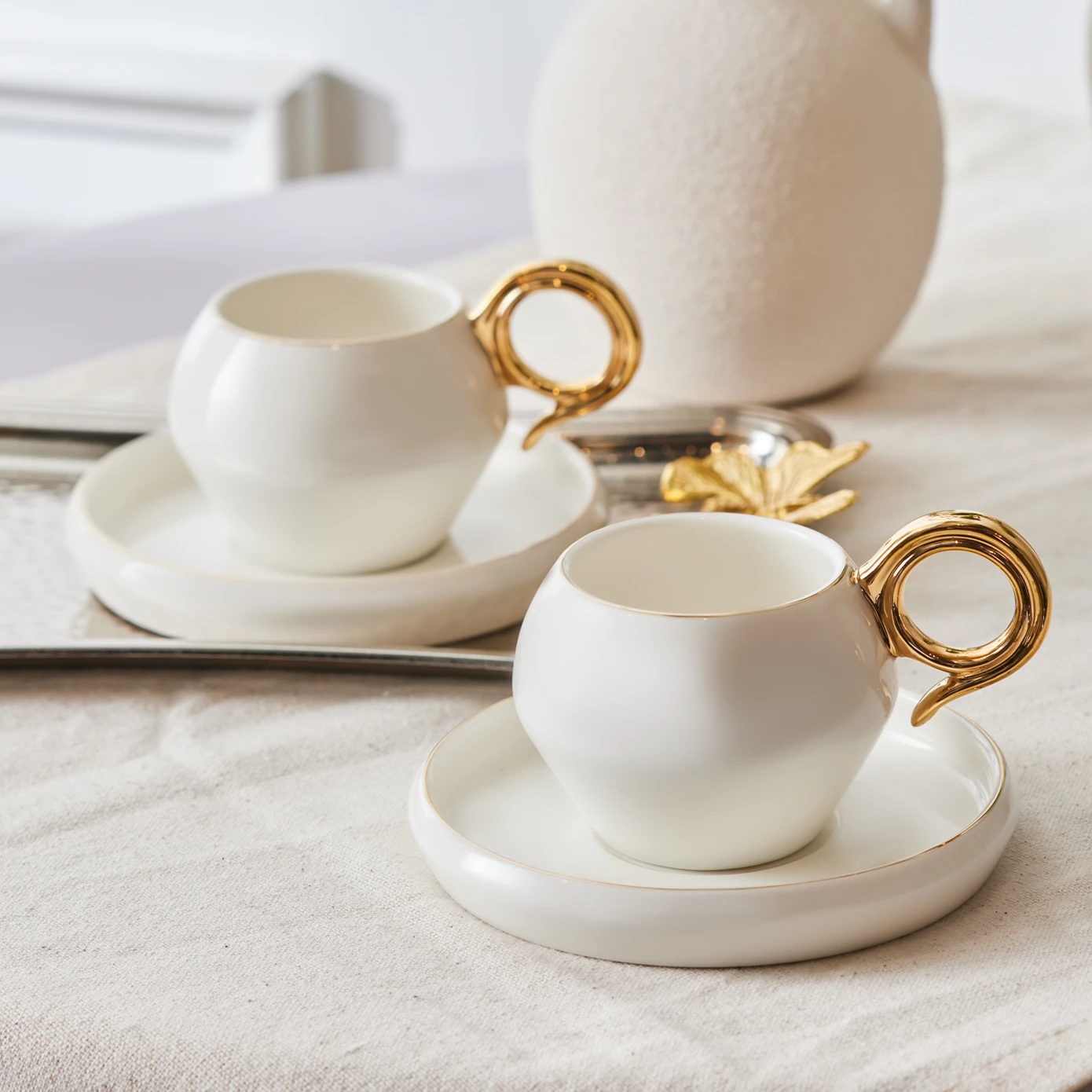 كاراجا فينوس جولد حجم كبير 135 مل فنجان قهوة لشخصين