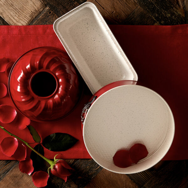 KARACA RETRO 3-PIECE CAKE SET RED