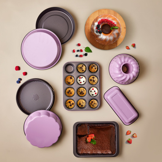 KARACA MULTICAKE LILAC 12-PIECE MUFFIN MOLD 35X27 CM