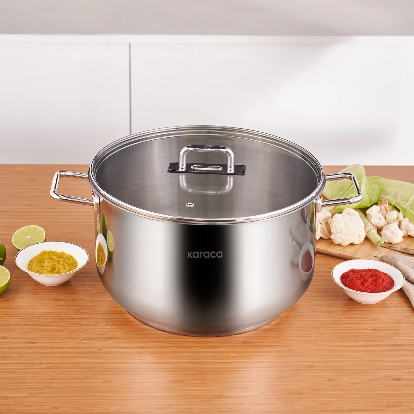 KARACA GRACE STEEL POT 30 CM 12.3 LT