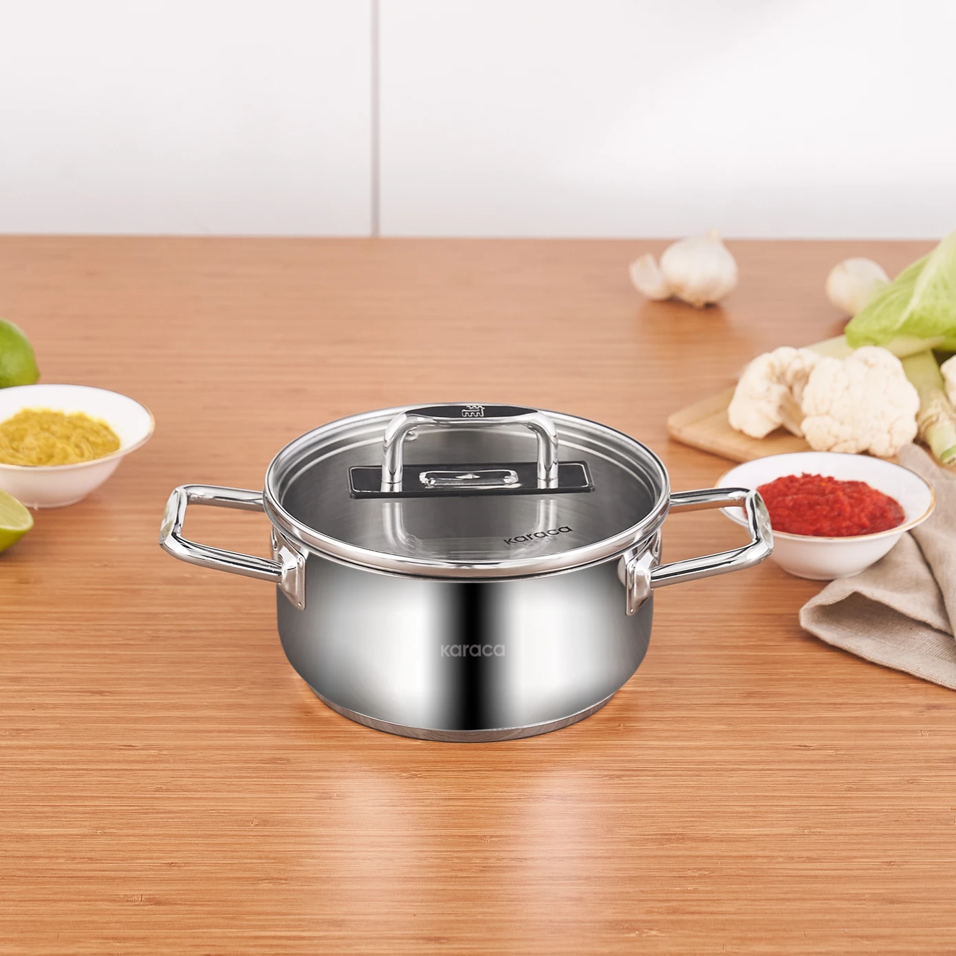 KARACA GRACE STEEL POT 18 CM 2.0 LT