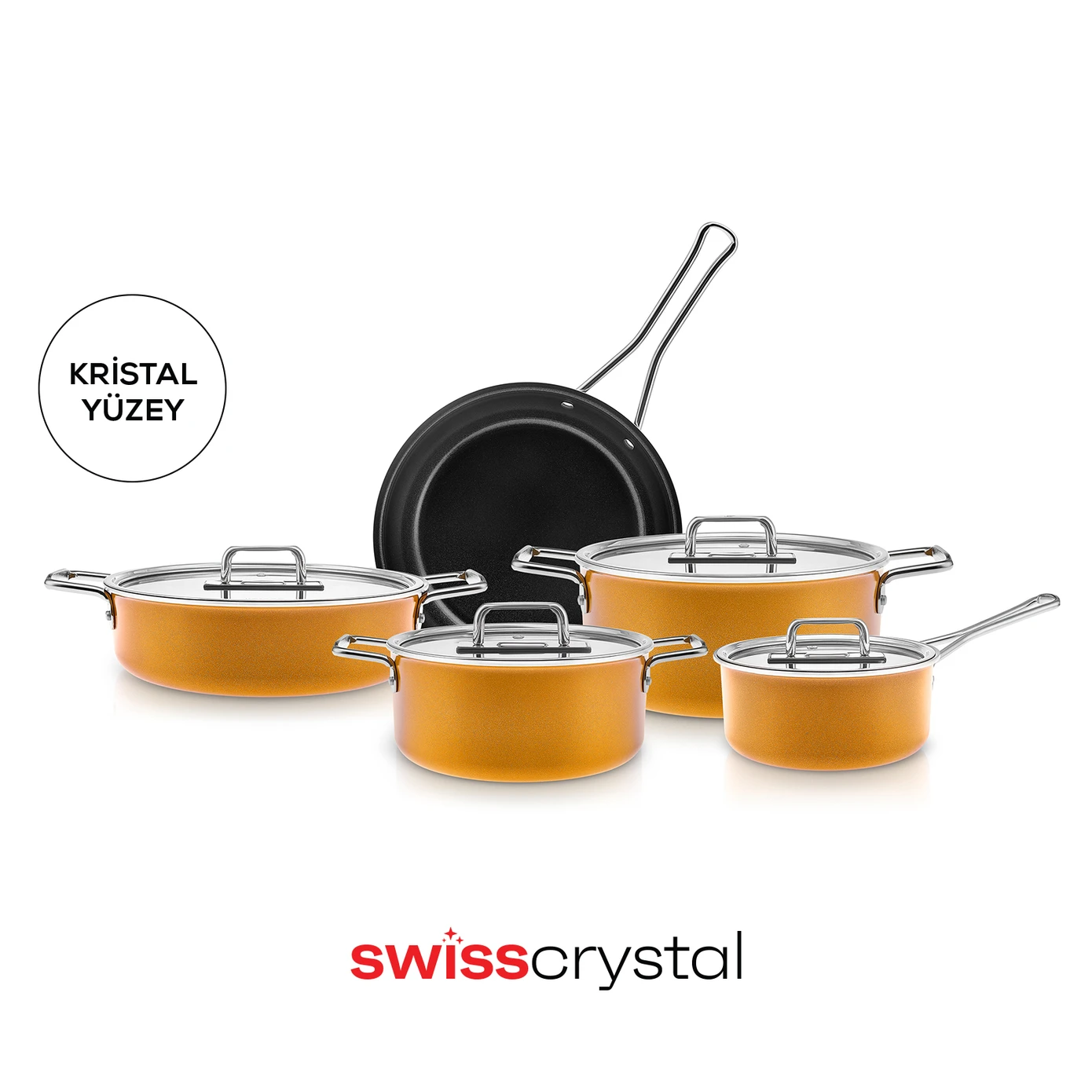 KARACA SWISS CRYSTAL MASTERMAID 9 PRÇ TEN SET YELLOW