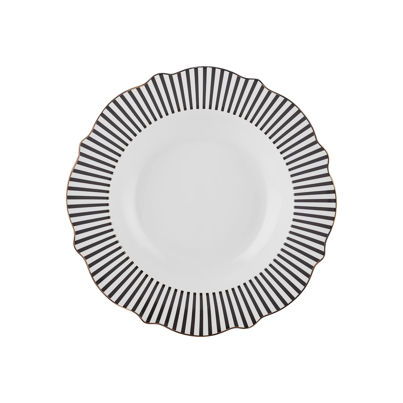 KARACA NEW ROMANTIC SİYAH İNCE ÇİZGİLİ ÇUKUR TABAK 24CM