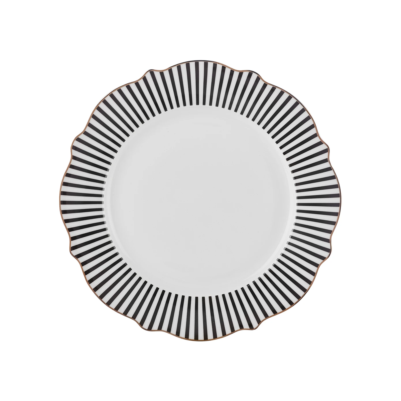 KARACA NEW ROMANTIC BLACK THIN STRIPES CAKE PLATE 21CM