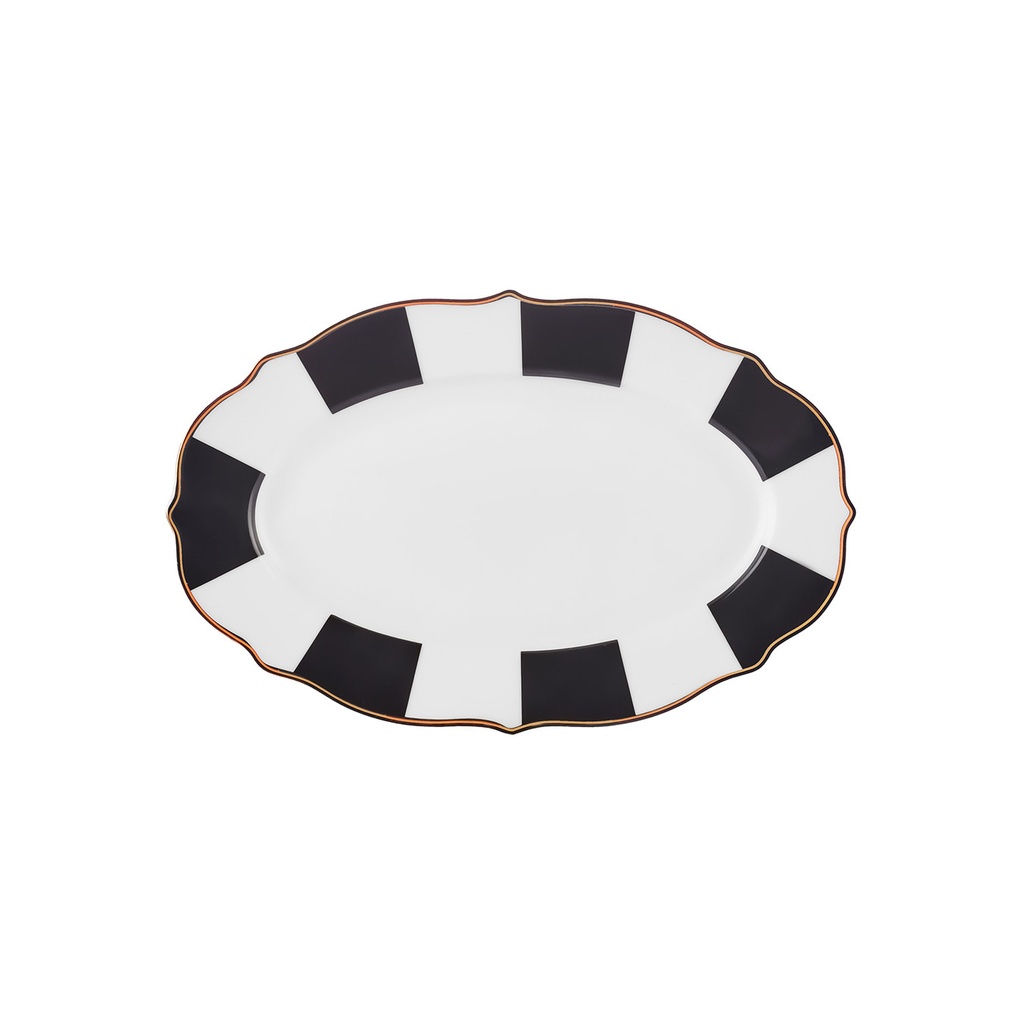 KARACA NEW ROMANTIC SİYAH KALIN ÇİZGİLİ KAYIK TABAK 20CM