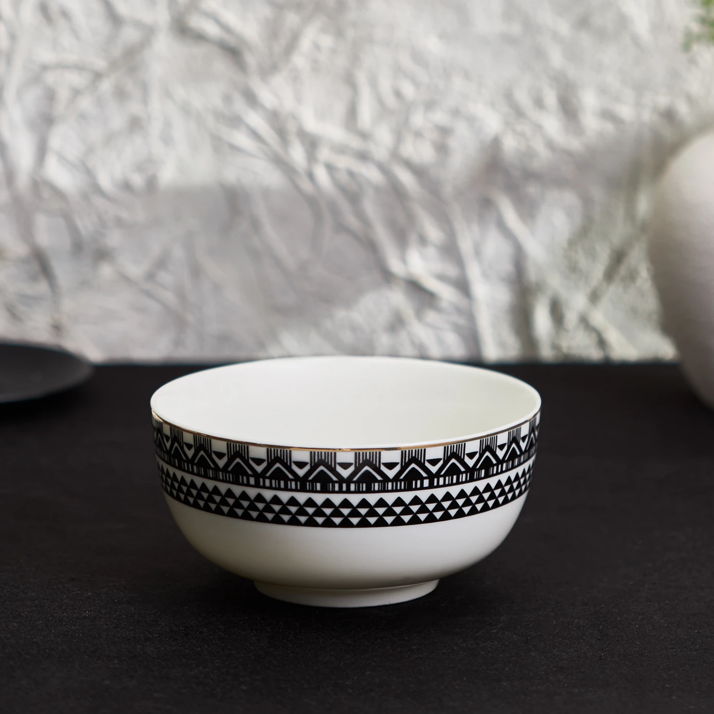 KARACA SILK ROAD GEOMETRIC NOODLE PATTERNED BOWL 14 CM