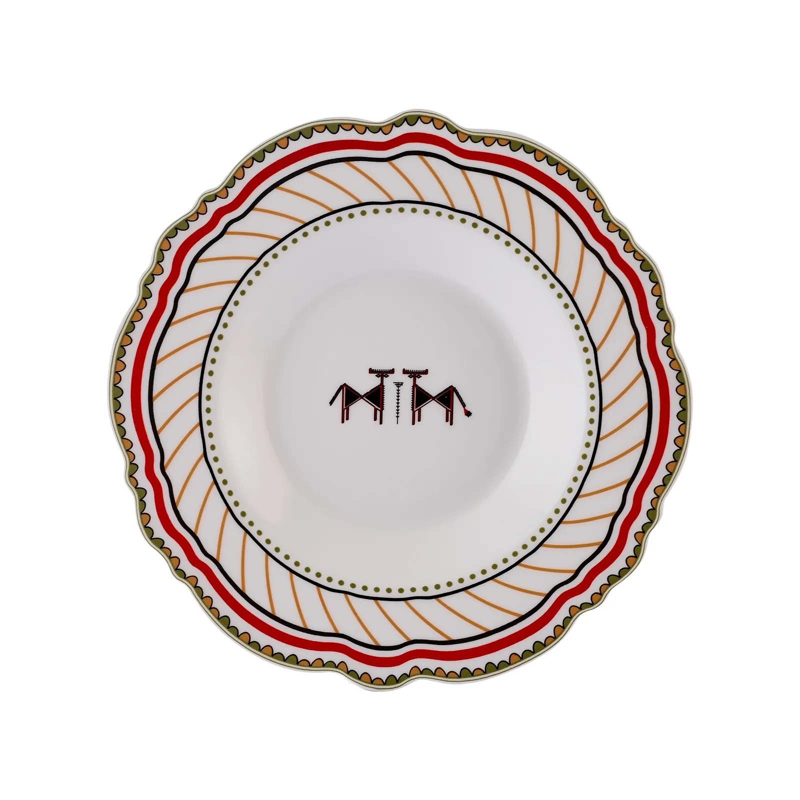 KARACA X ARSLANTEPE DALGALI 20CM ÇİFT HAYVAN ÇUKUR TABAĞI T.