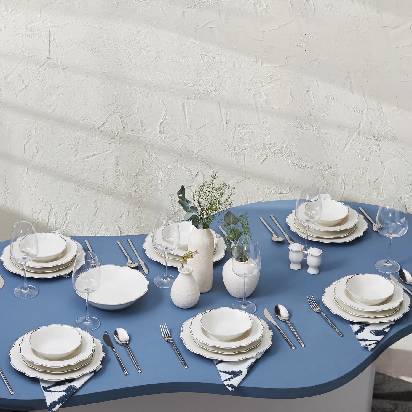 KARACA DAISY PLATINIUM WAVE SHAPE WITH BOAT 27 PIECES 6 KŞLK YMT