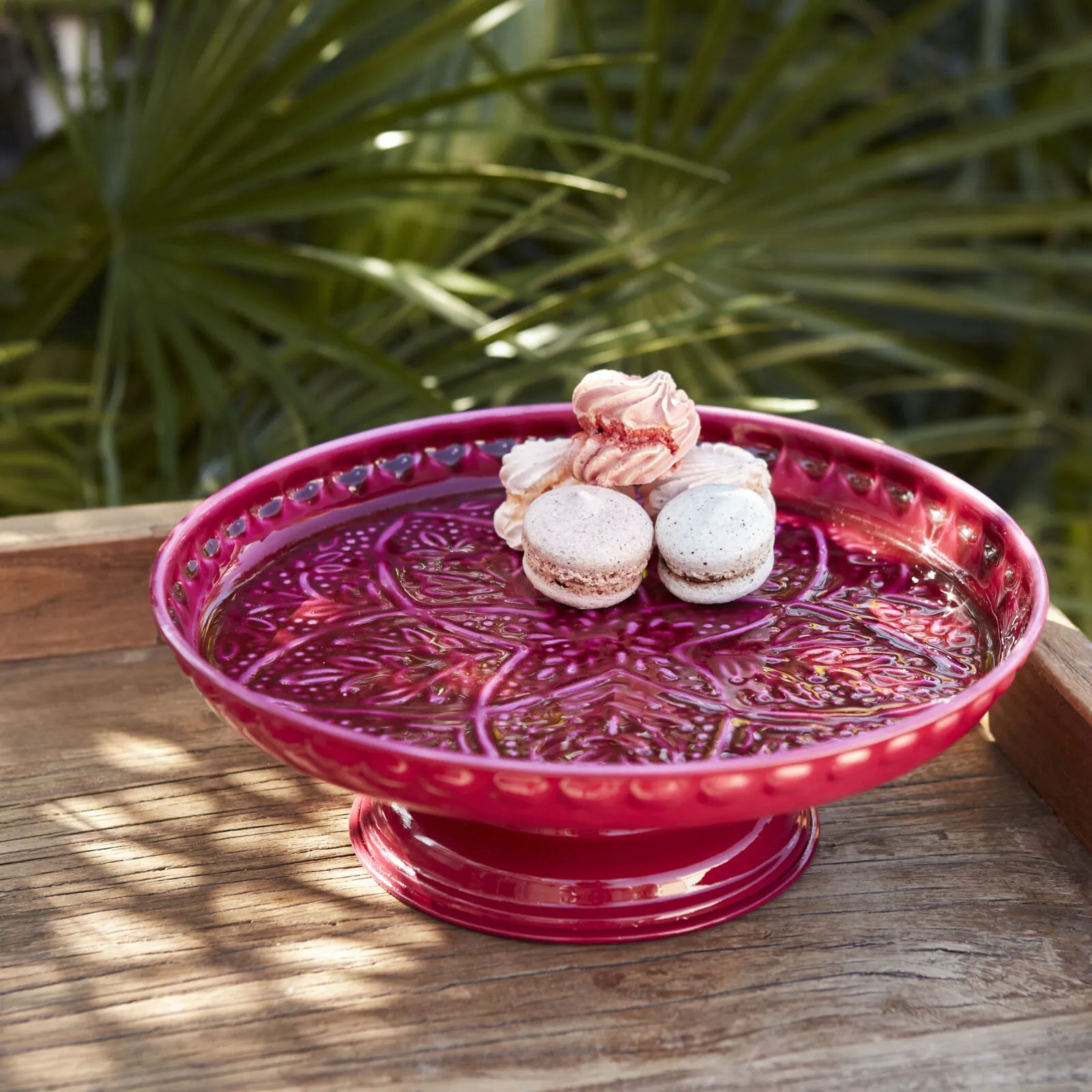 [000001000005556001] DONNA AYAKLI DEKORATİF TABAK BORD, BORDO