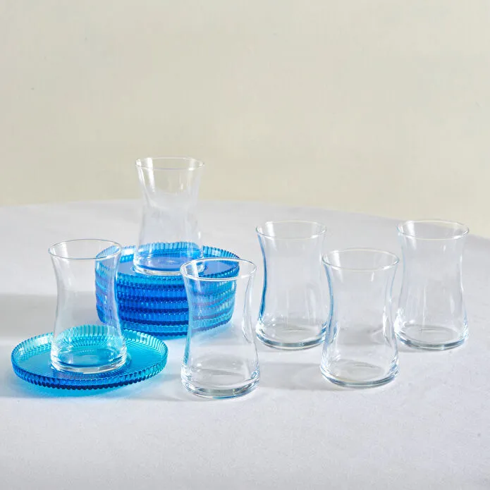 [1000161637001] KARACA EGE 6 KİŞİLİK 12 PARÇA ÇAY, MAVİ