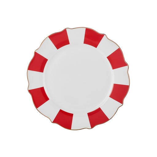 KARACA NEW ROMANTIC RED THICK STRIPED CAKE PLATE 21CM