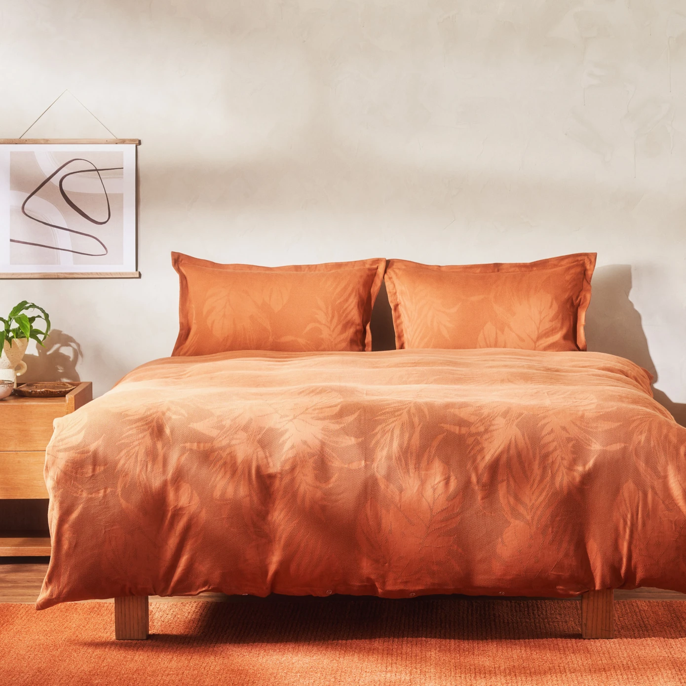 ROBIN TERRACOTTA SINGLE TRIO DUVET COVER SET