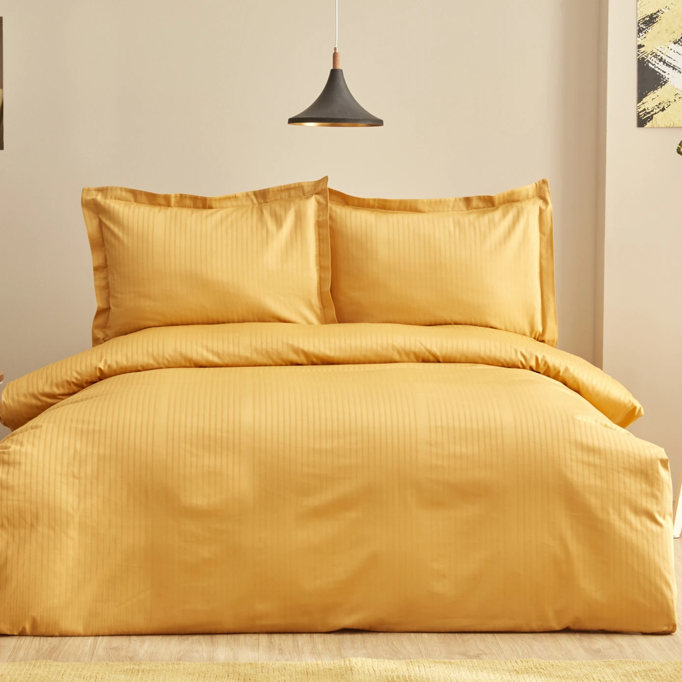 [200.21.01.0697] UNIQ MUSTARD 100% PMK SATIN DOUBLE KS DUVET COVER TKM