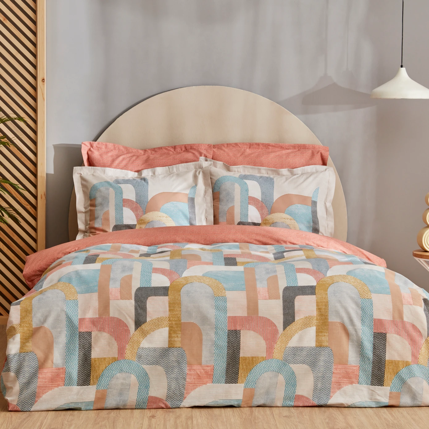 [200.22.05.0046] KH SAVA BEIGE 100% COTTON SINGLE KS DUVET COVER SET