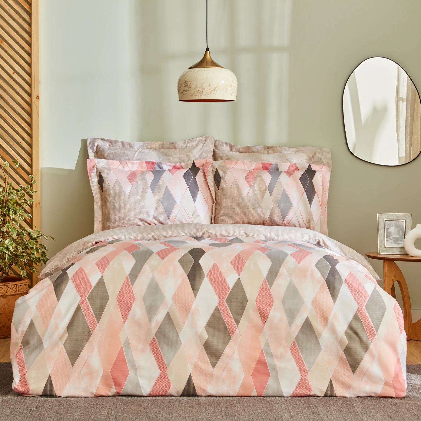 [200.22.02.0002] KH LAURO PUDRA DOUBLE 100% COTTON SATIN DUVET COVER SET