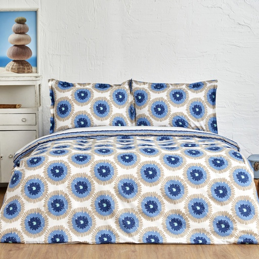 [180.01.01.1319] NAU OCEAN BLUE DOUBLE RNF 100% COTTON DUVET COVER TK
