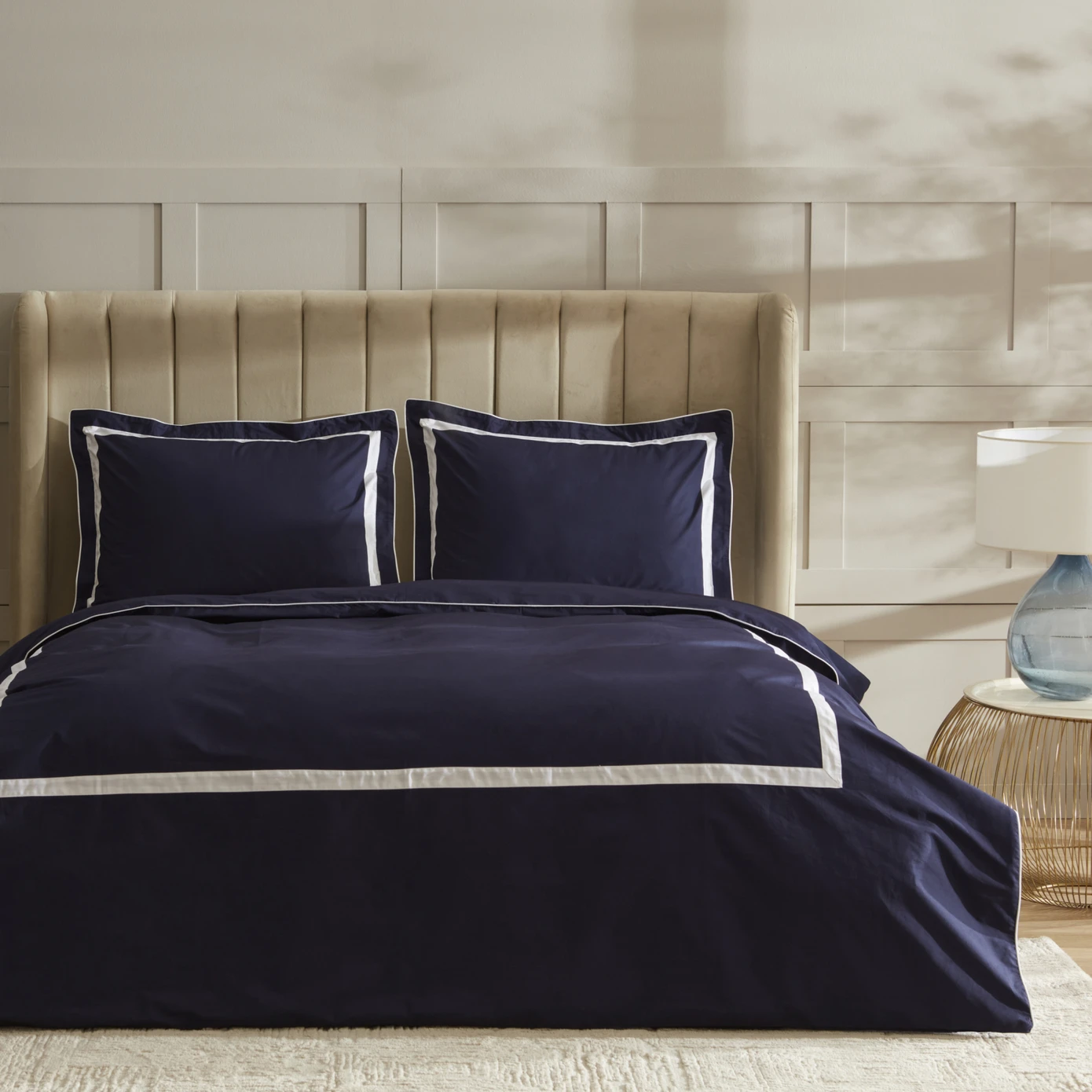 [180.01.01.1347] NAU TROY NAVY PERCALE ÇİFT KİŞİLİK NEVRESİM TK