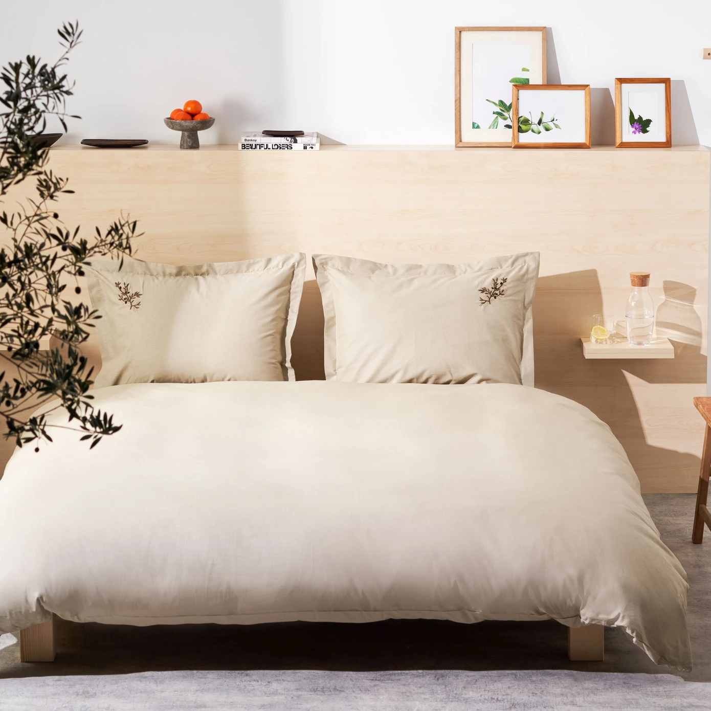 [200.22.01.0043] OLIVE KHAKI VEGAN TEK KS DUVET COVER SET