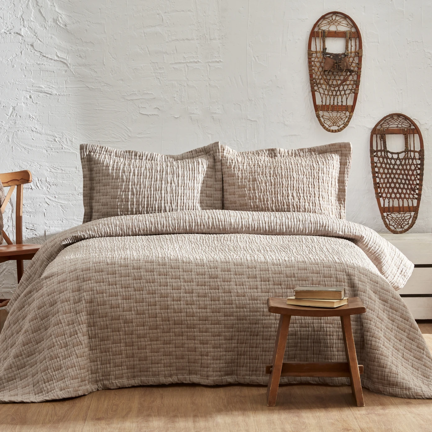[200.22.14.0293] LORETTA BEIGE CIFT KS BED COVER