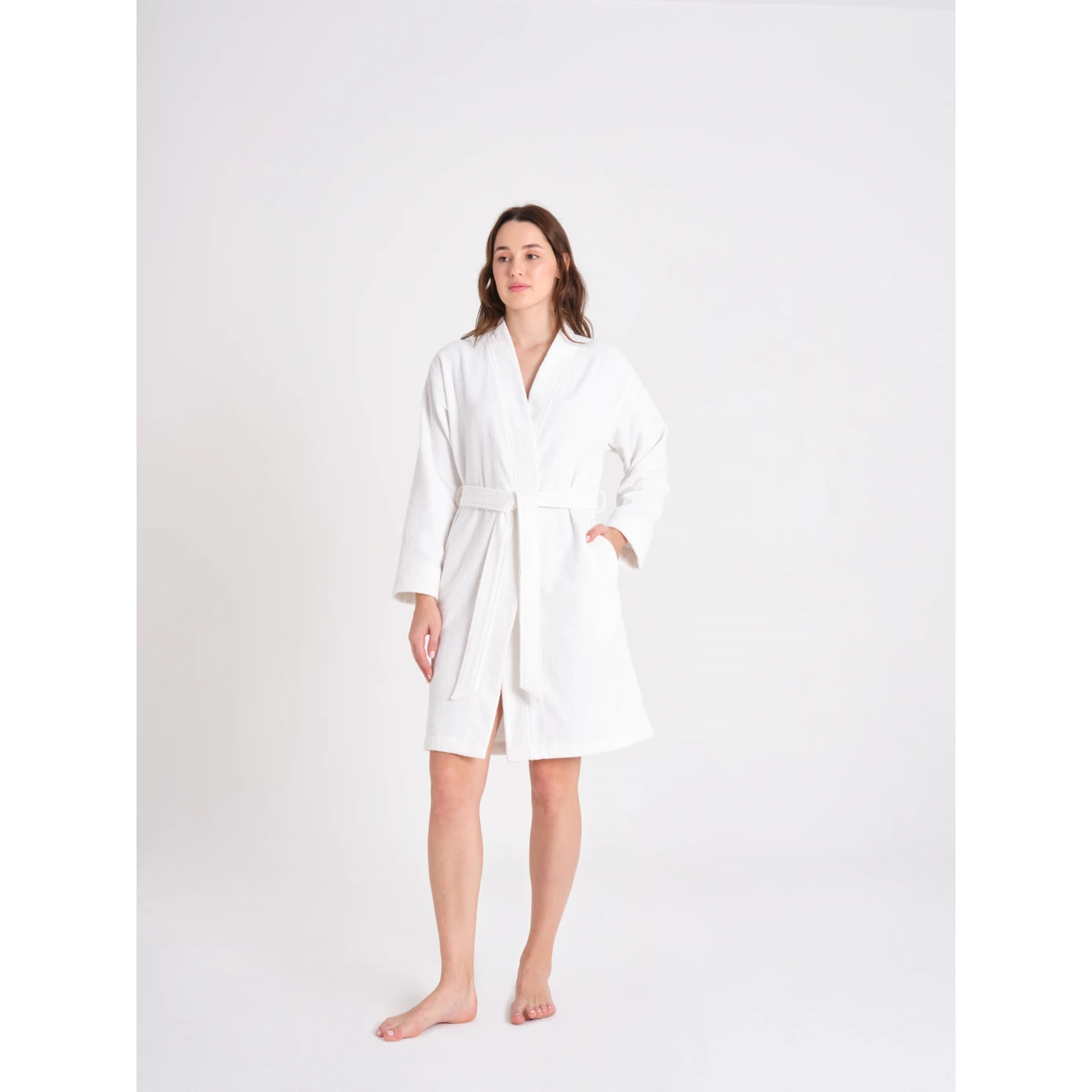 [200.21.01.0617] ROMA OFFWHITE REGULAR KIMONO 100% COTTON BATHROBE M/L