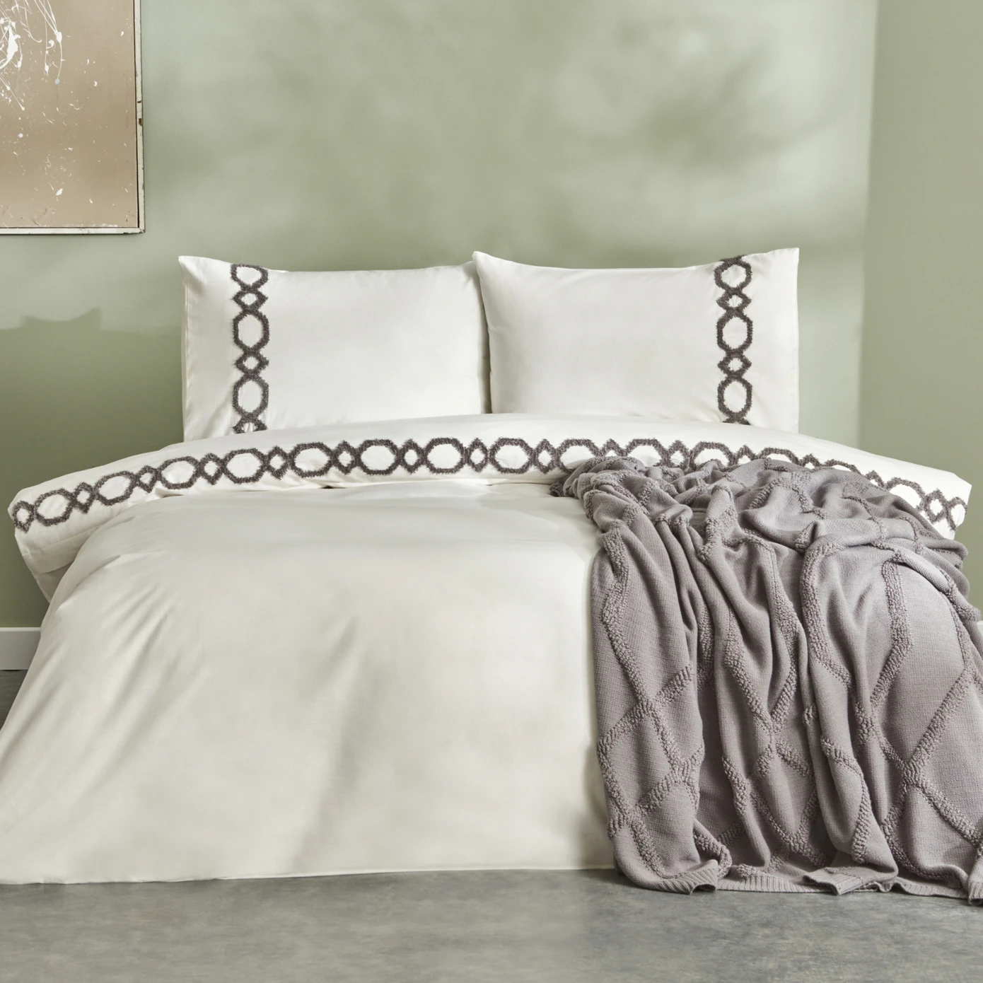 [200.22.14.0405] JULIA ANTHRACITE DUVET COVER BLANKET TKM