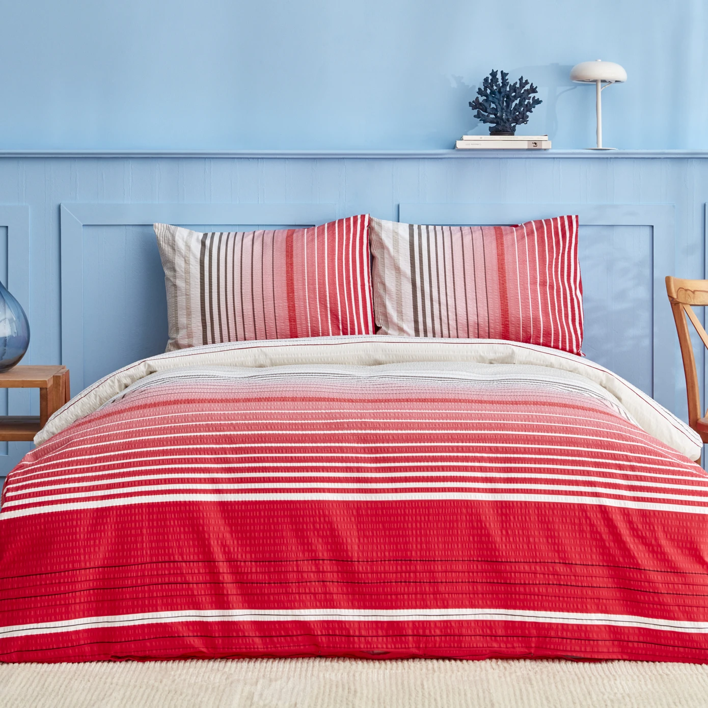 [180.01.01.1353] NAU OLYMPUS RED STRIPE DOUBLE DUVET COVER TK