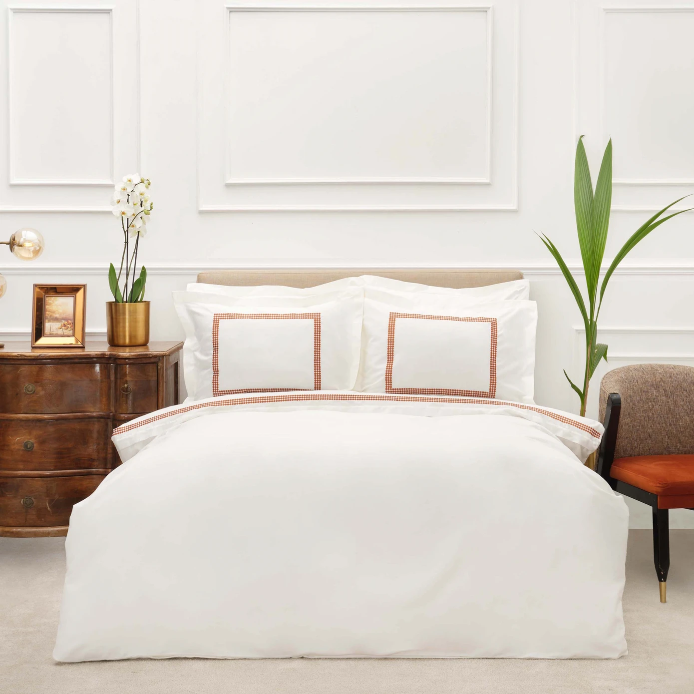 [200.21.01.0068] WHITE COL AZURE HARDAL CIFT KISILIK PERCALE NEVRESIM TAKIMI