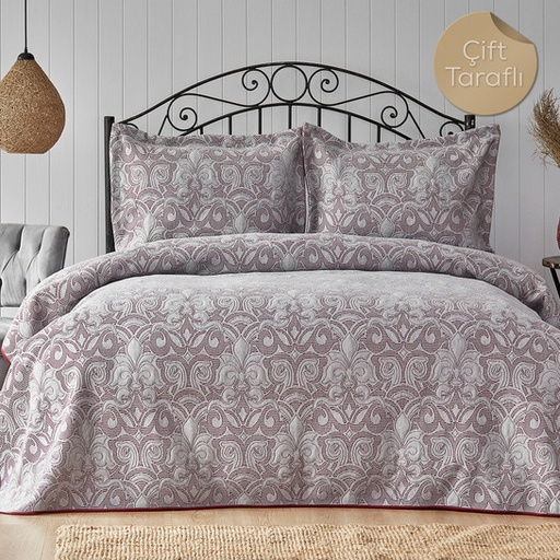 [200.18.01.0413] KH CLEMENCE BEIGE-CLARET DOUBLE SIDED DOUBLE KS BED MATTRESS